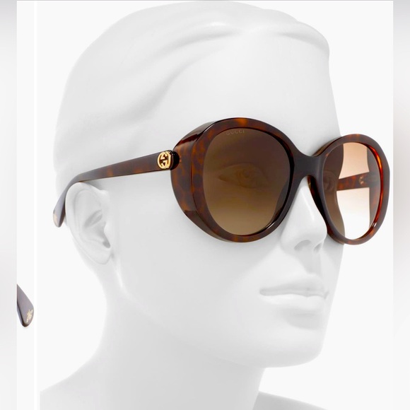GUCCI Oversized Round Sunglasses Tortoise NEW in Box - Picture 1 of 16
